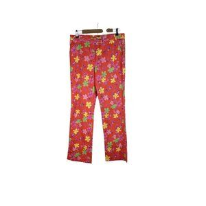 Lilly Pulitzer Vintage Retro Floral Multicolor Pants Hippy Halloween Funky 12